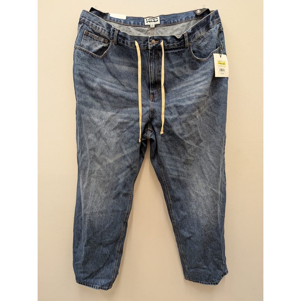 KBB by Kahlina Women’s Plus Size 22 Drawstring Cropped Blue Jeans Denim